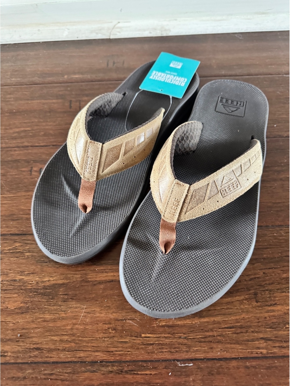 Reef Phantom LE Men's Flip Flop Sandals Size 14 Brown/Tan High Arch Support